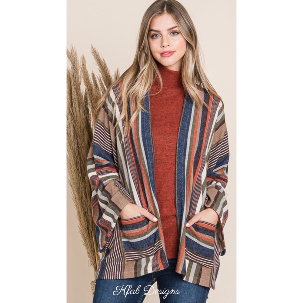 ❤️LAST 1! V Neck/V Back Open Front Drop Shoulder Soft Fabric Pocket Cardigan! - Picture 5 of 8